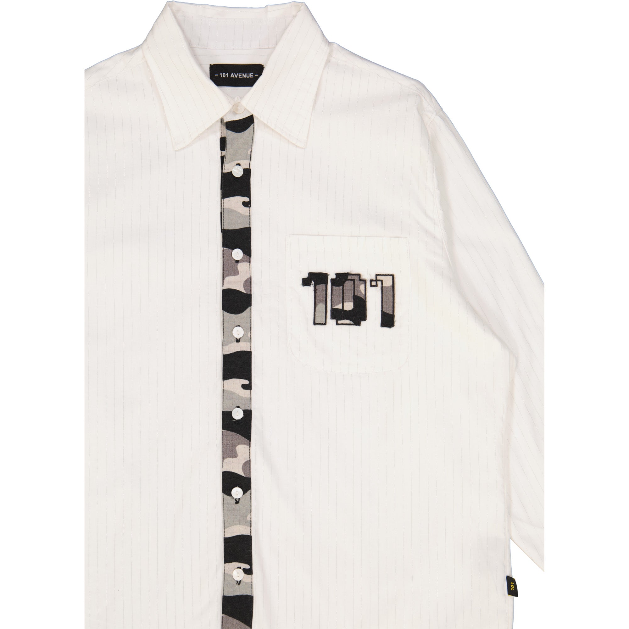 Camouflage numeric white shirt