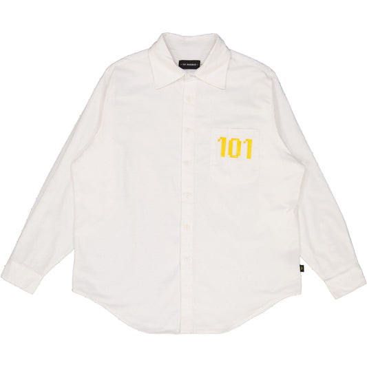 Yellow numeric logo shirt